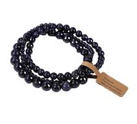 Pulsera de piedra -3 piezas Juego de pulseras de cuentas de piedra natural para hombres y mujeres Pulsera con dijes de ágatas de aventurina multicapa Joyería de amistad para parejas, arenisca azul