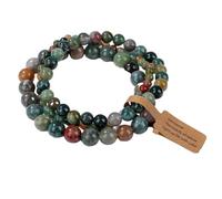 Pulsera de piedra -3 piezas Juego de pulseras de cuentas de piedra natural para hombres y mujeres Pulsera con dijes de ágatas de aventurina multicapa Joyería de amistad para parejas, ágata india,