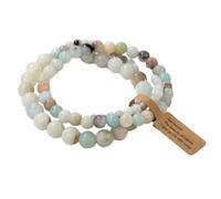 Pulsera de piedra -3 piezas Juego de pulseras de cuentas de piedra natural para hombres y mujeres Pulsera con dijes de ágatas de aventurina multicapa Joyería de amistad para parejas,Bluestone,Un t