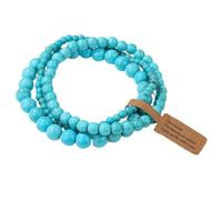 Pulsera de piedra -3 piezas Juego de pulseras de cuentas de piedra natural para hombres y mujeres Pulsera con dijes de ágatas de aventurina multicapa Joyería de amistad para parejas, Turquesa, Tal