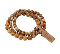 Pulsera de piedra -3 piezas Juego de pulseras de cuentas de piedra natural para hombres y mujeres Pulsera con dijes de ágatas de aventurina multicapa Joyería de amistad para parejas, piedra de ima