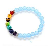 Pulsera de piedra, brazalete de cuentas de piedra natural, aleación antigua 10 tipos de piedra natural pulsera de piedra azul de piedra yoga chakra aura pulsera, accesorios de ropa personalizados