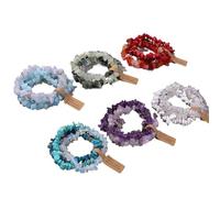 Pulsera de piedra con Chips irregulares, cuentas aguamarina, cristal cuarzo, grava, pulseras Reiki, joyería energética for mujeres y hombres, regalo(Type 17)