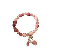 Pulsera de piedra cristal rosa, pulseras hilo energía Reiki, brazaletes for mujeres, pulsera bendición, joyería