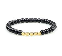 Pulsera de piedra de lava de ojo de tigre natural, cuentas de cobre dorado irregulares, pulseras y brazaletes hechos a mano para mujeres, hombres, joyería con dijes-Negro light_CHINA