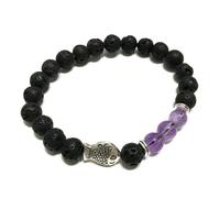 Pulsera de Piedra de Lava - Pescado - Amatista