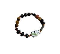 Pulsera de piedra de ojo de tigre natural china, pulsera de panda de ágata negra, suave, saludable, con cuentas de jade, for hombres y mujeres, estilo chino Hanfu de verano, adornos a juego/818