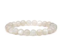 Pulsera de Piedra Natural Amethysts Tiger Eye 8 mm Pulseras de Cristal para Hombres Joyas para Mujeres, 32.Opal, 21 cm hogar (Color: 15. Piedra de Luna Natural, tamaño: 19cm)