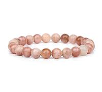 Pulsera de Piedra Natural Amethysts Tiger Eye 8 mm Pulseras de Cristal para Hombres Joyas para Mujeres, 32.Opal, 21 cm de hogar (Color: 3. Sunstone, tamaño: 17 cm)