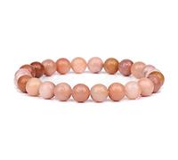 Pulsera de piedra natural, citrino, amatistas, ojo de tigre, 8 mm, pulseras de cristal para hombres y mujeres, cuarzo 39. aventurina rosa, 19 cm