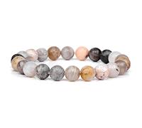 Pulsera de piedra natural, citrinos y amatistas, ojo de tigre, 8 mm, pulseras de cristal para hombres y mujeres, cuarzos, 25. Hojas de bambú, 19 cm