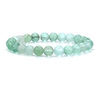 Pulsera de piedra natural, citrinos y amatistas, ojo de tigre, 8 mm, pulseras de cristal para hombres y mujeres, cuarzos, 6. Fluorita verde, 19 cm