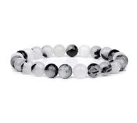 Pulsera de piedra natural, citrinos y amatistas, ojo de tigre, 8 mm, pulseras de cristal para hombres y mujeres, cuarzo, 10. Cuarzo rutilado de 19 cm