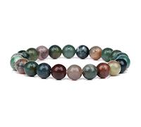 Pulsera de piedra natural, citrinos y amatistas, ojo de tigre, 8 mm, pulseras de cristal para hombres y mujeres, cuarzos, ágata india, 19 cm