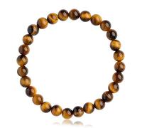 Pulsera de piedra natural de ojo de tigre Feng Shui, pulsera elástica de cuentas que atrae riqueza y tránsito, regalos de cumpleaños que traen suerte y felicidad (piedra de ojo de tigre de 8 mm de