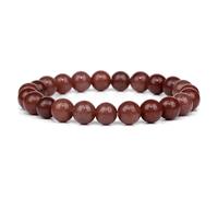 Pulsera de Piedra Natural para Hombres y Mujeres,Brazalete Elástico con Cuentas de Turmalina Roja de 8mm para Cumpleaños,Yoga,Amistad, Hechos a Mano de 8mm