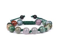 Pulsera De Piedra Natural Verde, Pulsera De Cuentas De Ágata Malaquita, Pulseras De Cuerda Tejidas A Mano De Energía, Joyería Clásica Para Hombres Y Mujeres, Joyería De Yoga,Ágatas Indias