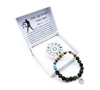 Pulsera de piedra preciosa con signo del zodíaco en caja de regalo | Protección de la felicidad amor energía, 18 cm, Gema
