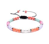 Pulsera de Piedra, Pulsera de Cuentas de Piedra Natural, 4 mm de Piedra Natural Yoga espíritu Brazalete de Chakra de Chakra pequeña Mezcla Espaciador de Acero Inoxidable y Pulseras de fósforo,