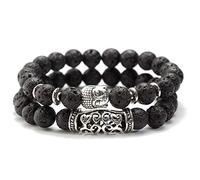 Pulsera de Piedra, Pulsera de Cuentas de Piedra Natural, Cuentas de la Cabeza con energía de Piedra volcánica Pulsera elástica, Accesorios de Ropa Personalizados