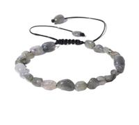 Pulsera de Piedra - Pulsera Trenzada con Cuentas de Piedra Natural Pulsera de Pareja Personalizada Trenzada de Cuarzo Hecha a Mano Regalo de joyería para Hombres y Mujeres, labradorita, Talla únic