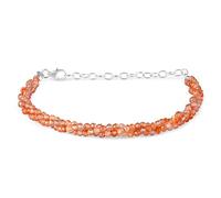 Pulsera de piedra solar, cuentas trenzadas de piedra solar, pulsera de piedras preciosas naturales, hecha a mano, pulsera facetada redonda para regalo