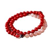 Pulsera de piedra solar de cinabar natural feng shui shui afortunado pulsera elástica pulsera de cuentas el balanceo de chakra de cristal Reiki Chakra Meditation Damas, cinabar cinnabar (color: arena