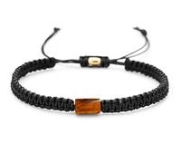 Pulsera de piedra Turmalina Negra en bruto Piedras 100% Natural Amuleto Suerte Protección (Ojo de Tigre pequeña)
