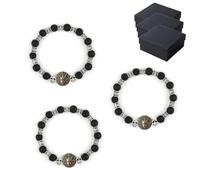 Pulsera de Piedra Volcánica Hermandad de Caballeros Honor y Fe (3pc)