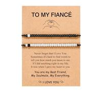 Pulsera de piedra volcánica para hombre, Pinky Promise, pulsera a juego para parejas, almas gemelas, hombre, relaciones a larga distancia, regalos para mujeres, hombres, él, ella, dulces regalos para