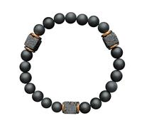 Pulsera de piedra volcánica, pulseras de talón masculino,Pulseras de roca volcánica de ónix negro | Joyería de, productos de obsidiana, cadena motivacional para el abuelo marido