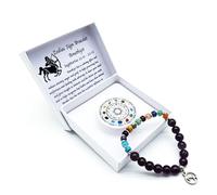 Pulsera de piedras del zodiaco en caja de regalo | Protección, amor, felicidad, energía, 18 cm, Gema