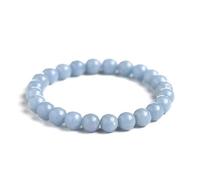Pulsera de Piedras Naturales 100% Auténticas - Pulsera Angelita - Ajuste Cómodo y Estilo Elegante | Cuerda Elástica Coreana y Caja de Joyería Incluida (Angelita, 6mm)