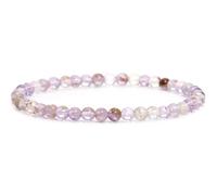 Pulsera de piedras preciosas auténticas con perlas redondas de 4 mm, diferentes longitudes, piedra curativa, piedra protectora, amuleto de la suerte, talismán regalo, S - 15 CM, Gema, Piedra preciosa