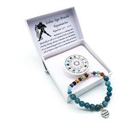 Pulsera de piedras preciosas del zodiaco en caja de regalo, protección de la felicidad y el amor, 18 cm, Gema