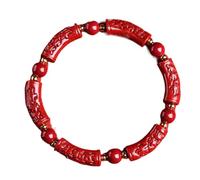 Pulsera de piedras preciosas naturales, Pulsera de cristal de cinabrio for pulsera de cuarzo de cristal natural, pulsera de piedras, amuleto, riqueza, prosperidad, buena fortuna, pulsera elástica