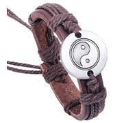 Pulsera de piel para hombre amante de cuero pulsera de cuerda de cáñamo de Tai Chi Pulseras Punk Rock Elegante y Popular Practical Design