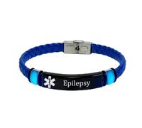 Pulsera de piel personalizada que brilla en la oscuridad con identificación de alerta médica para hombres y mujeres, pulsera de alarma de identificación personalizada para medicamentos, enfermedades
