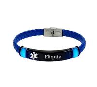 Pulsera de piel personalizada que brilla en la oscuridad con identificación de alerta médica para hombres y mujeres, pulsera de alarma de identificación personalizada para medicamentos, enfermedades