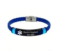 Pulsera de piel personalizada que brilla en la oscuridad con identificación de alerta médica para hombres y mujeres, pulsera de alarma de identificación personalizada para medicamentos, enfermedades