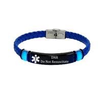 Pulsera de piel personalizada que brilla en la oscuridad con identificación de alerta médica para hombres y mujeres, pulsera de alarma de identificación personalizada para medicamentos, enfermedades
