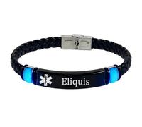 Pulsera de piel personalizada que brilla en la oscuridad con identificación de alerta médica para hombres y mujeres, pulsera de alarma de identificación personalizada para medicamentos, enfermedades