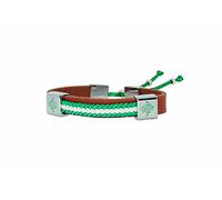 Pulsera de piel, Real Betis. Ajustable a la muñeca. Producto oficial fabricado en España.