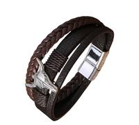 Pulsera de piel sintética suave con cierre ajustable, elegante estilo retro punk para hombres y mujeres, pulsera de cuero retro, talla única, como se describe