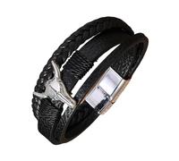 Pulsera de piel sintética unisex con diseño retro de 3 capas, cómoda pulsera para uso diario, fiesta, cómoda pulsera de cuero para mujer, talla única, como se describe