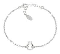Pulsera de plata 925, de la colección San Valentín 2024, con circonitas blancas, color rodio 16 + 3 cm, diámetro de 1 cm, plata de ley