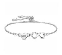 Pulsera de plata con corazón para mujer, delicada pulsera de tenis, regalo para mamá, hermana, niñera, mejor amiga, hija, Navidad, día de la madre, regalos de cumpleaños, Adjustable, Cobre, No es una