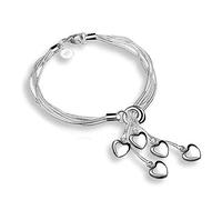 Pulsera de plata con diseño de corazón colgante de tai chi para mujer, diseño práctico