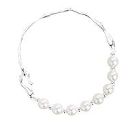 Pulsera de plata de jade verde, pulsera elástica de perlas naturales, pulsera ajustable que trae buena suerte, riqueza, felicidad, collares gruesos para mujer, talla única, Cobre, No es una piedra