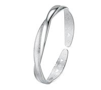 Pulsera de plata de ley 925 ajustable para mujer, regalo de joyería para damas, madres y niñas, novedosa estrella simple, mate, encantadora, pulsera de plata de amistad para Navidad y cumpleaños